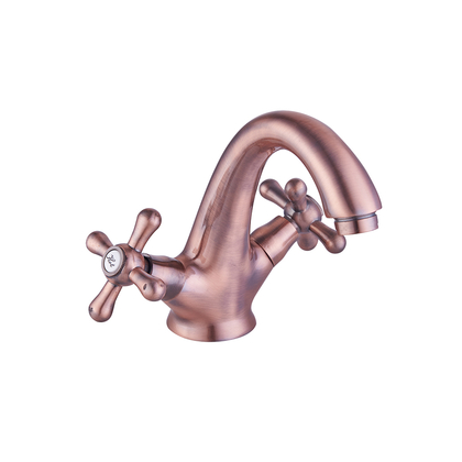 TPM-617108 Salida de agua alta de agua fría y caliente para baño de color primario espesado de cobre completo de alta calidad: grifo de lavabo de dos manos