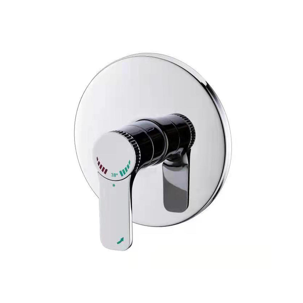 TPM-701106-Interruptor de grifo termostático de agua fría y caliente de una manija para baño redondo engrosado de cobre de alta calidad